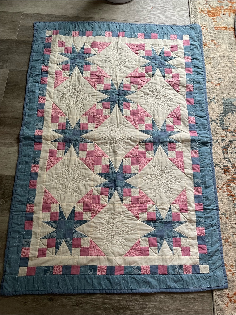 handmade lightweight quilted lap quilt